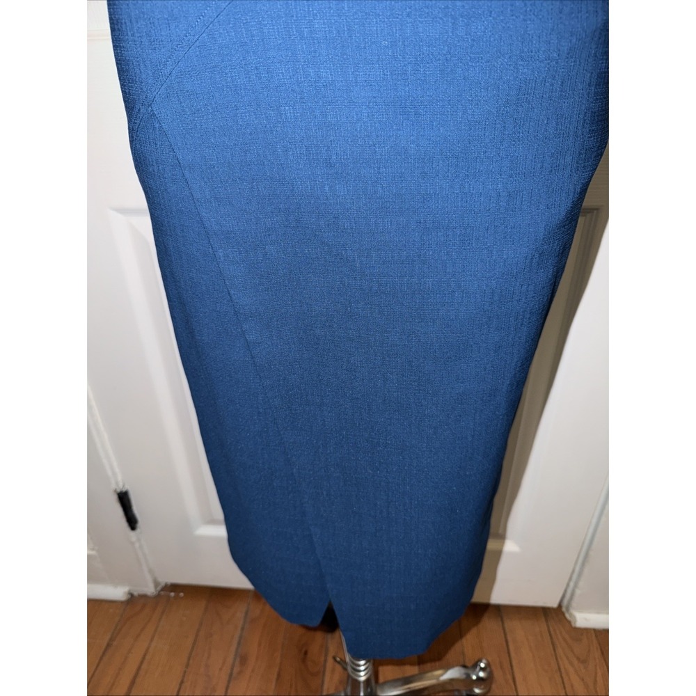 ZAC Zac Posen Women's Blue Asemetrical Pencil Skirt Size 4 USA Midi 27in - Picture 3 of 7